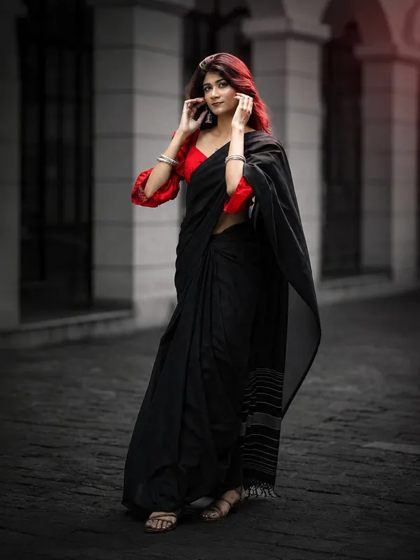 A model represented by TV Sri Lanka on a fashion shoot